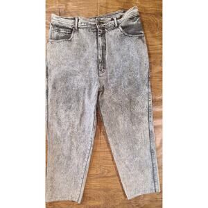 Vintage Points West Women's 20 Black Stone wash Jeans Ankle Crop High Waist